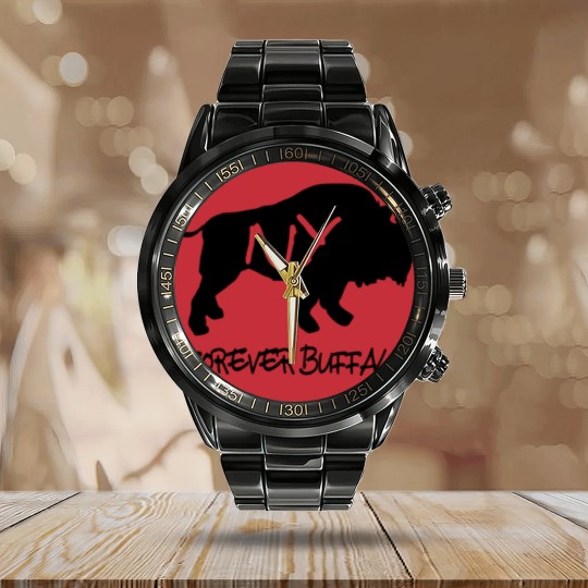 Discover Forever Buffalo NY Calendar Steel Band Watch