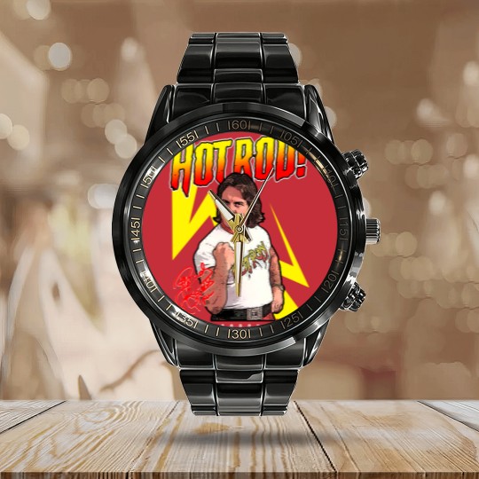 Discover Hot Rod Rowdy - Roddy Piper - Calendar Steel Band Watch