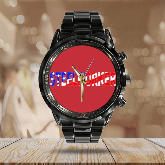 Discover Steelworker America Calendar Steel Band Watch