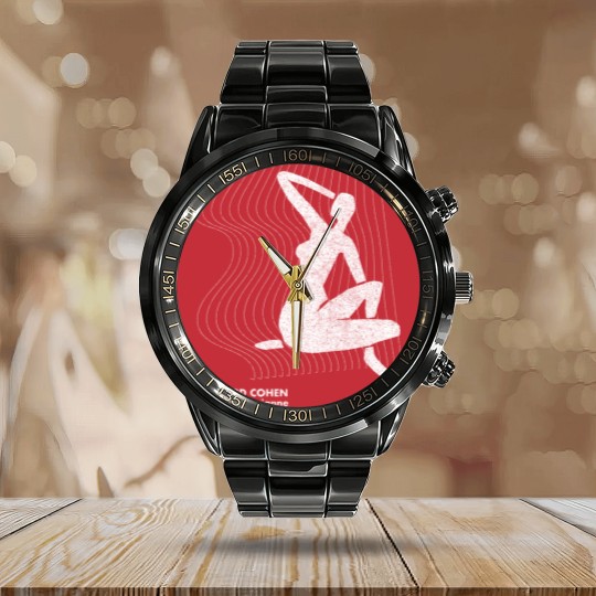 Discover Leonard Cohen / Minimalist Artwork Design - Leonard Cohen - Calendar Steel Band Watch