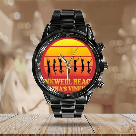 Discover Inkwell Beach Oak Bluffs Martha s Vineyard MA Vint Calendar Steel Band Watch