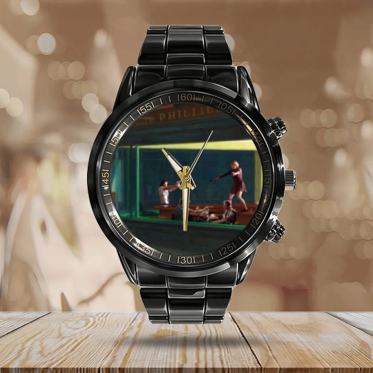 Discover Be cool Honey Bunny - Pulp Fiction - Calendar Steel Band Watch