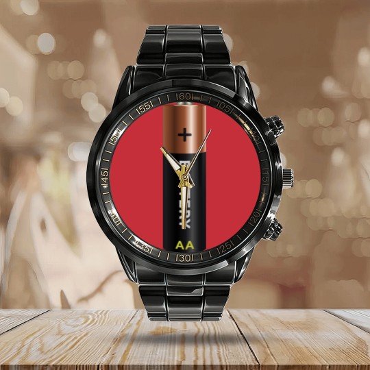 Discover battery AA Calendar Steel Band Watch