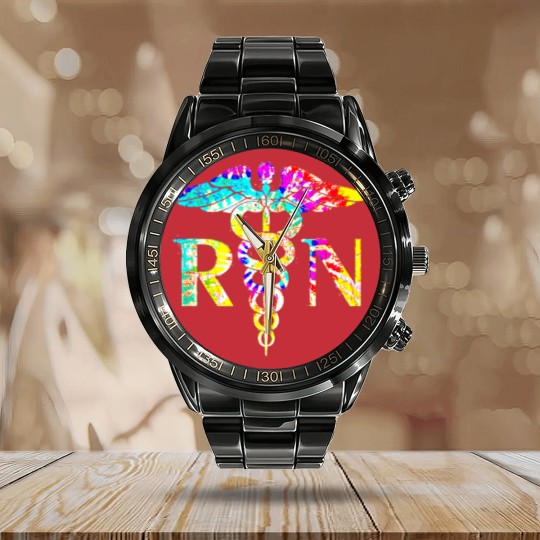Discover Lovely Rn Registered Nurse Tie Dye Lovely Rn Registered Nurse Tie Dye Calendar Steel Band Watch