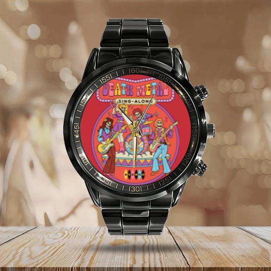 Discover Sing-Along Death Metal Calendar Steel Band Watch classique
