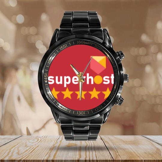 Discover Airbnb Superhost, airbnb travel, proud host, Calendar Steel Band Watch