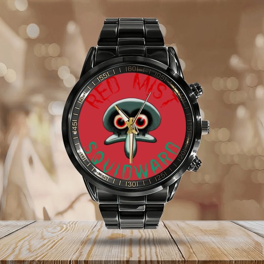 Discover Red Mist Squidward - Scary - Calendar Steel Band Watch