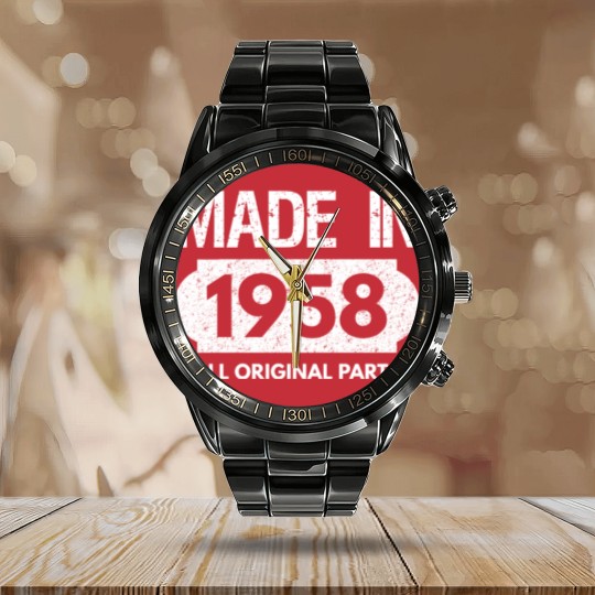 Discover Made In 1958-All Original Parts-60th Bday Calendar Steel Band Watch