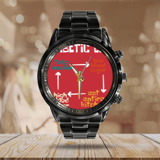 Discover Diabetic Life Diabetes Awareness Month Insulin Calendar Steel Band Watch