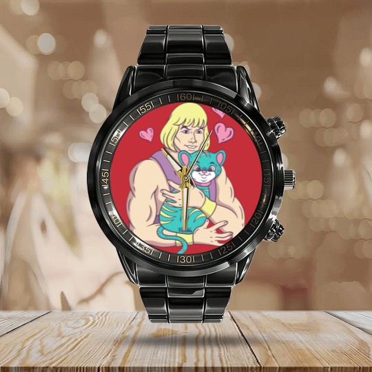 Discover He-Man's Cat - He Man - Calendar Steel Band Watch