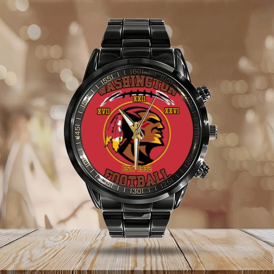 Discover Washington Football Red Classic Calendar Steel Band Watch Calendar Steel Band Watch