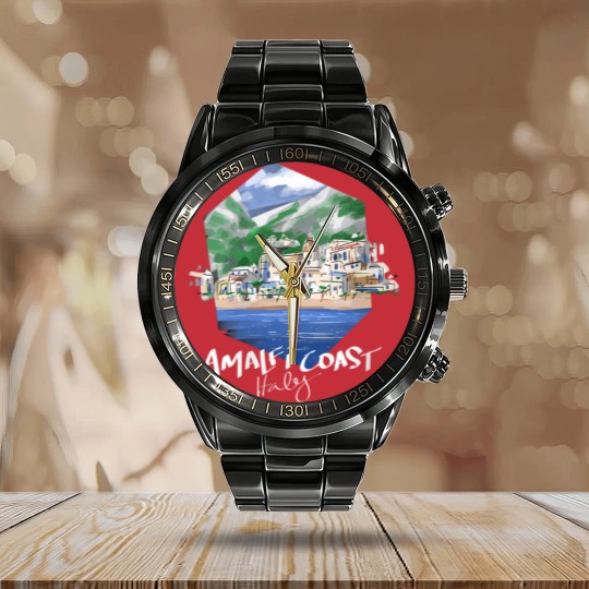 Discover Amalfi Coast Italy Best Place Travel Destination V Calendar Steel Band Watch