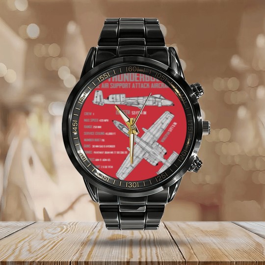 Discover A-10 Thunderbolt - A 10 Warthog - Calendar Steel Band Watch
