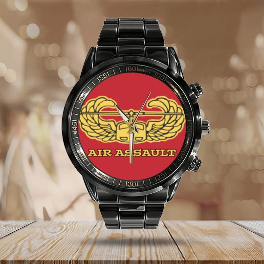 Discover 101st ARMY AIR ASSAULT Wings Gold - 101st Airborne - Calendar Steel Band Watch