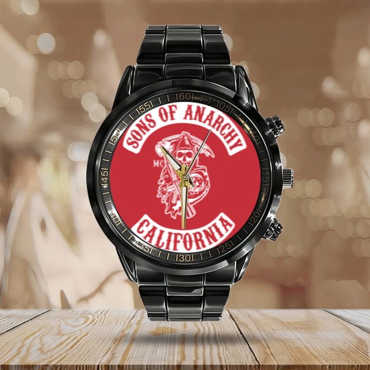 Discover Mens Sons of Anarchy Calendar Steel Band Watch (on back)