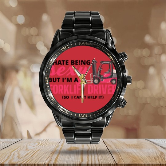 Discover Forklift Driver Apparel Forklift Operator Funny Gift Calendar Steel Band Watch