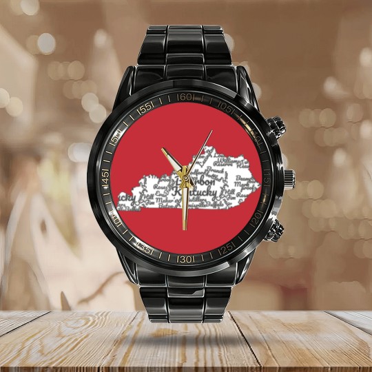 Discover Kentucky Calendar Steel Band Watch I Bourbon Trail Map Gift Calendar Steel Band Watch I Men Women