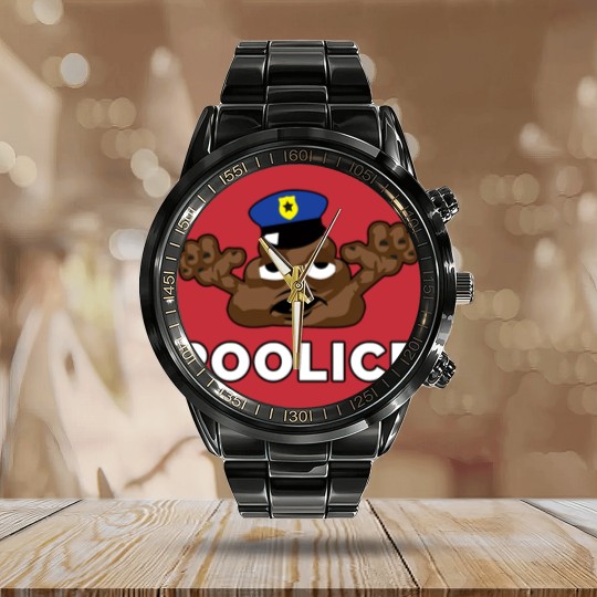 Discover Police Poop Zombie Policeman Halloween Calendar Steel Band Watch