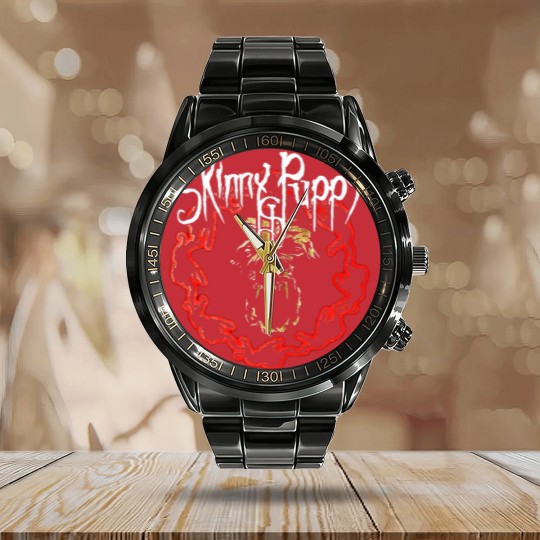Discover Logos Skinny Puppy band Graphic Calendar Steel Band Watch