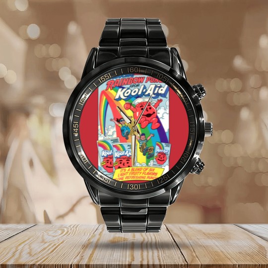 Discover Kool Aid '84 Calendar Steel Band Watch, Vintage Style Calendar Steel Band Watch