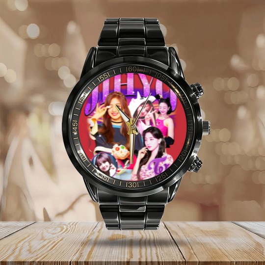 Discover Twice Jihyo Retro Bootleg Calendar Steel Band Watch - Twice Calendar Steel Band Watch - Kpop Calendar Steel Band Watch - Kpop Merch
