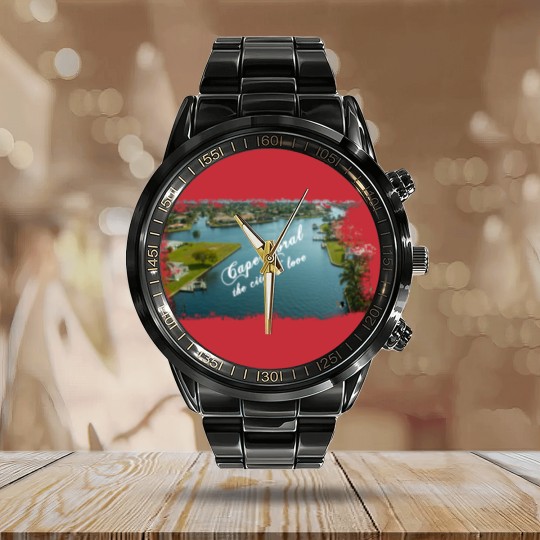 Discover Cape Coral Calendar Steel Band Watch