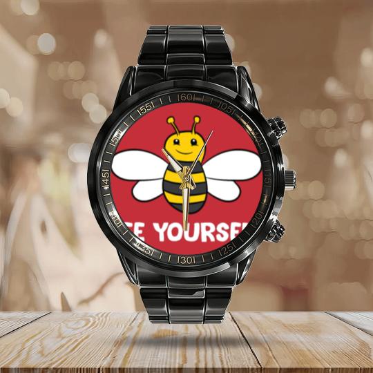 Discover Bee Yourself Love Bees Calendar Steel Band Watch