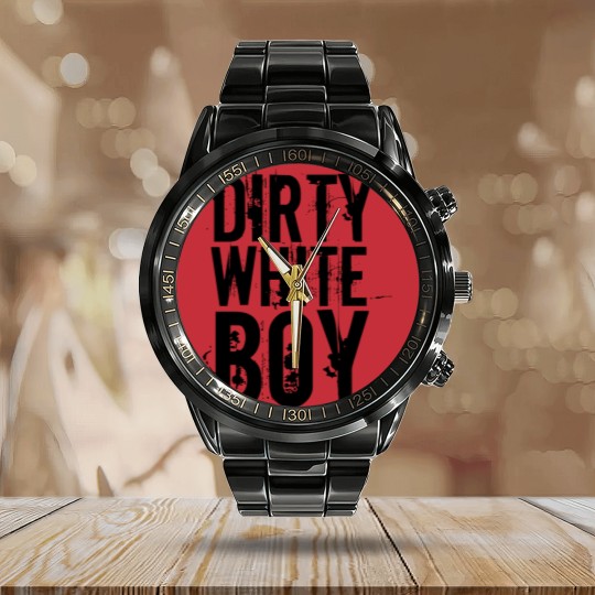 Discover VINTAGE MEN'S , DIRTY WHITE BOY Calendar Steel Band Watch