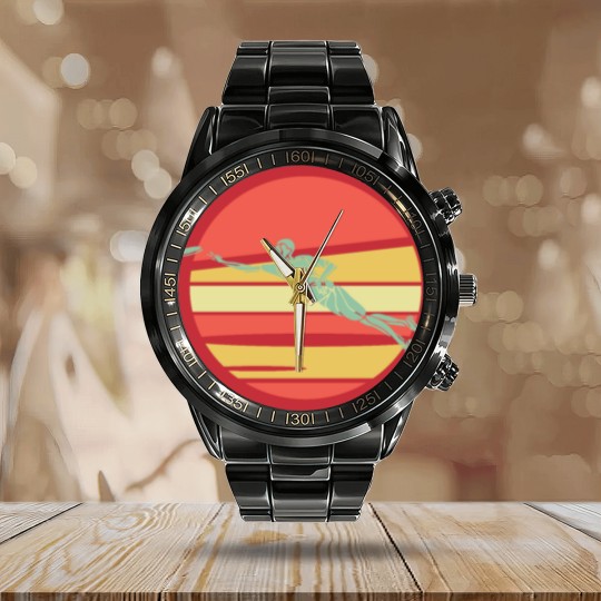Discover Ultimate Frisbee Calendar Steel Band Watch