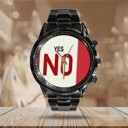 Discover Yes, NO - Casino - Calendar Steel Band Watch
