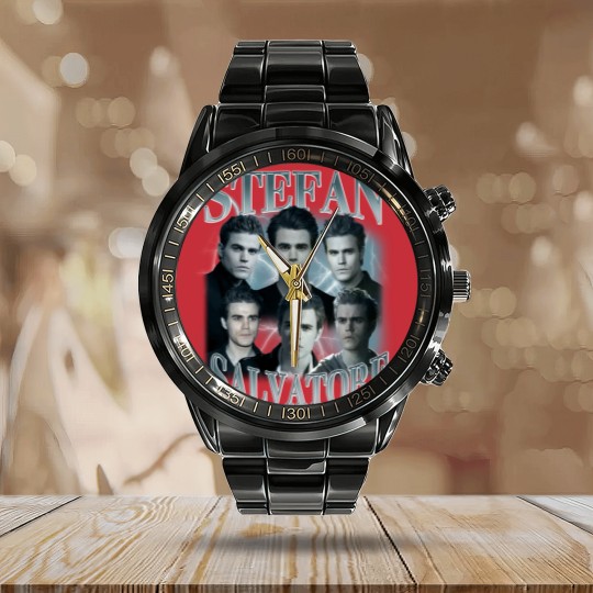 Discover Stefan Salvatore Vintage 90s Bootleg Classic Graphic Calendar Steel Band Watch | Stefan Retro Bootleg Rap Calendar Steel Band Watch