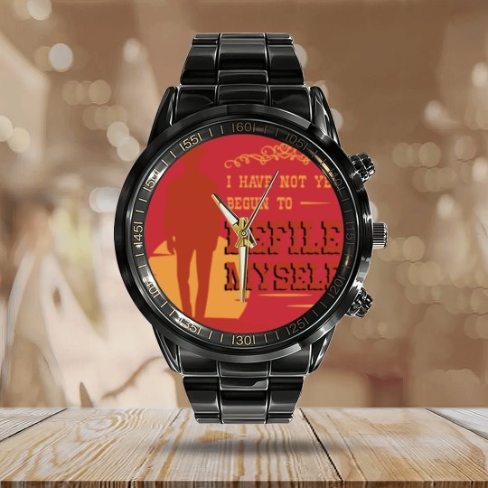 Discover western, western bear, doc holiday Calendar Steel Band Watch