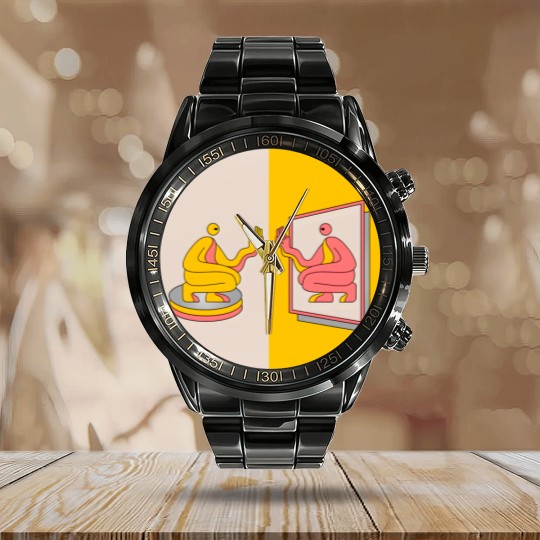 Discover DJ Seinfeld Mirrors Calendar Steel Band Watch