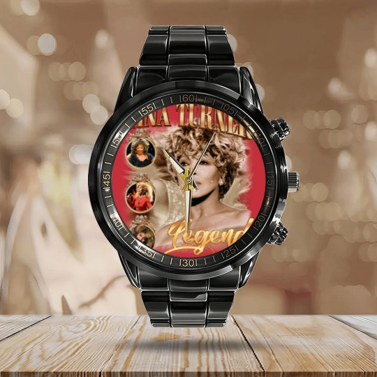 Discover Tina Turner Legend Music Calendar Steel Band Watch, R.I.P 1939-2023 Tina Turner Rock Retro Vintage Calendar Steel Band Watch