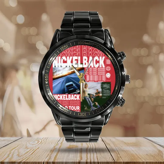 Discover Nickelback Music Calendar Steel Band Watch, Nickelback Merch Vintage Get Rollin' Tour 2023