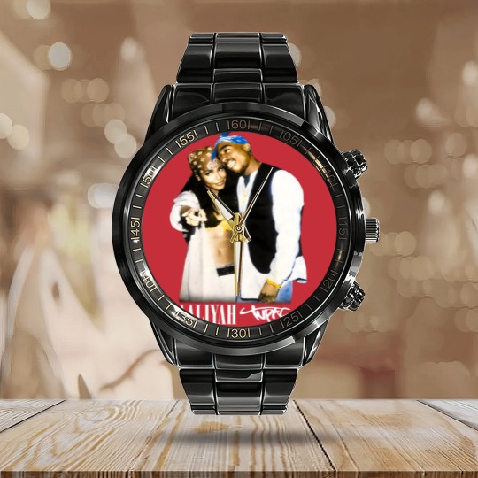 Discover Aaliyah & Tupac Calendar Steel Band Watch