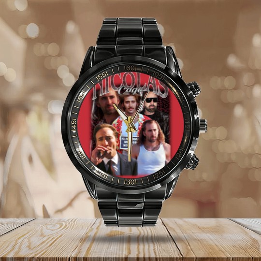 Discover Nicolas Cage Vintage Unisex Calendar Steel Band Watch, Vintage Nicolas Cage Calendar Steel Band Watch