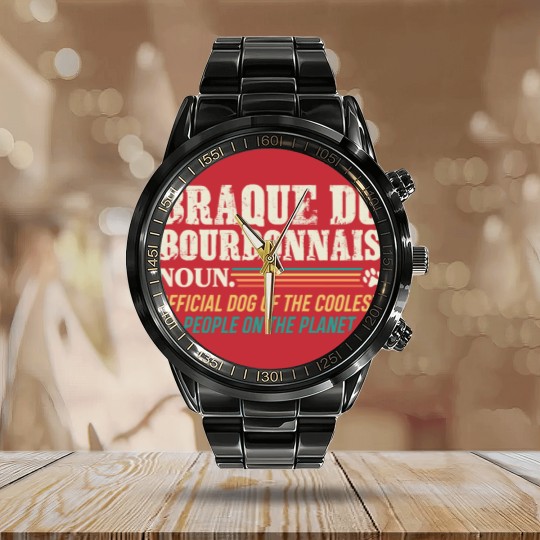 Discover Braque Du Bourbonnais T- Calendar Steel Band Watch  Dog Of The Coolest People Braque du Bourbonnais T- Calendar Steel Band Watch Calendar Steel Band Watch