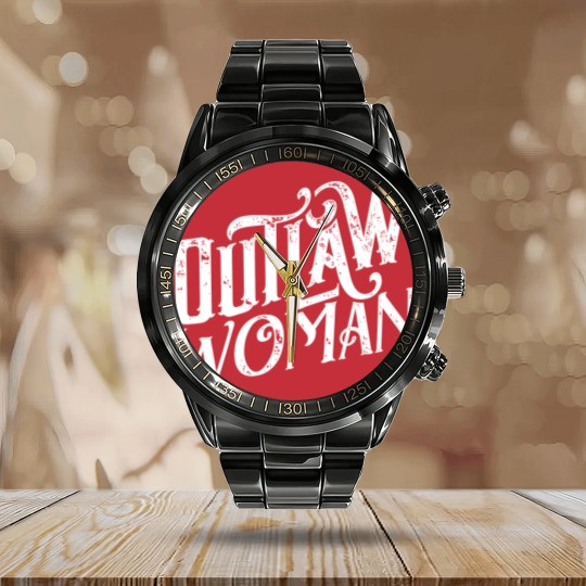 Discover Outlaw Woman Calendar Steel Band Watch