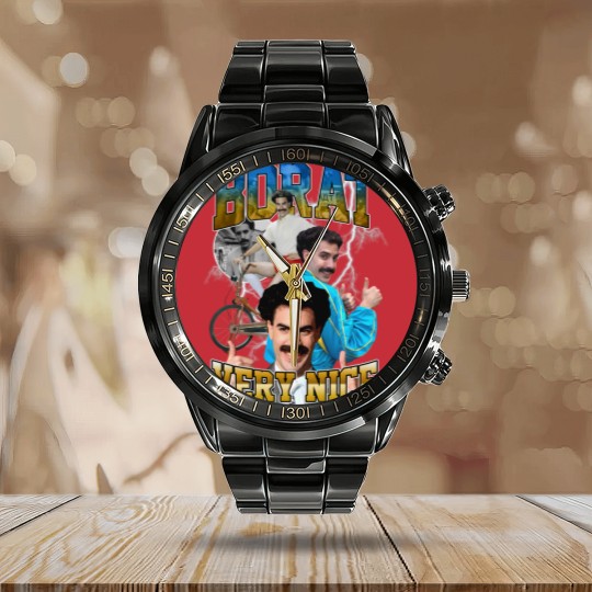 Discover Limited Borat Very Nice Vintage Calendar Steel Band Watch, Gift For Women and Man Unisex Calendar Steel Band Watch, Vintage 80s 90s Borat Fan Gift, Borat Calendar Steel Band Watch