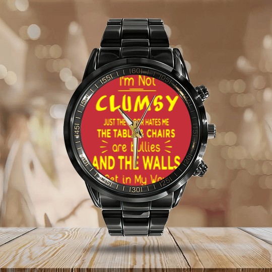 Discover I'm not clumsy Calendar Steel Band Watch