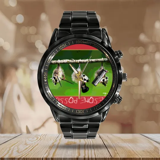 Discover the Awesome Possums t Calendar Steel Band Watch