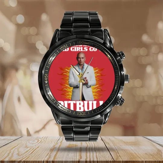 Discover Pitbull Calendar Steel Band Watch, Good Girls Go To Church Bad Girls Go To Pitbull Calendar Steel Band Watch