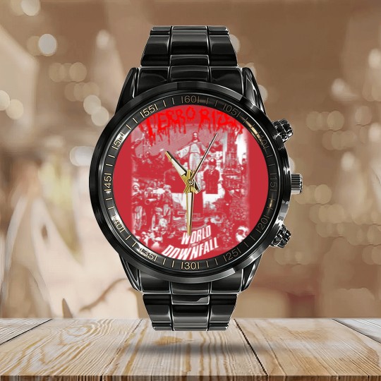 Discover Terrorizer Unisex Calendar Steel Band Watch - World Downfall - Fear of Napalm - Grind Calendar Steel Band Watch