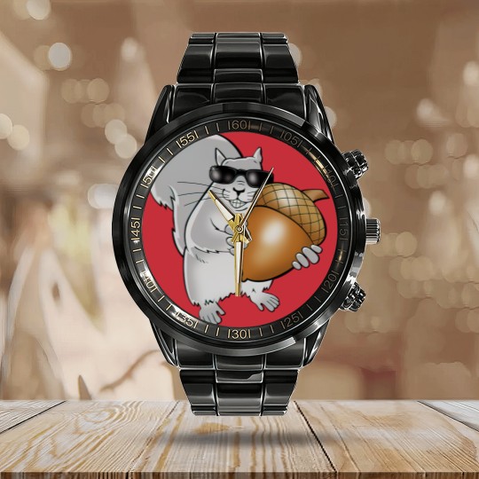Discover blind squirrel Calendar Steel Band Watch