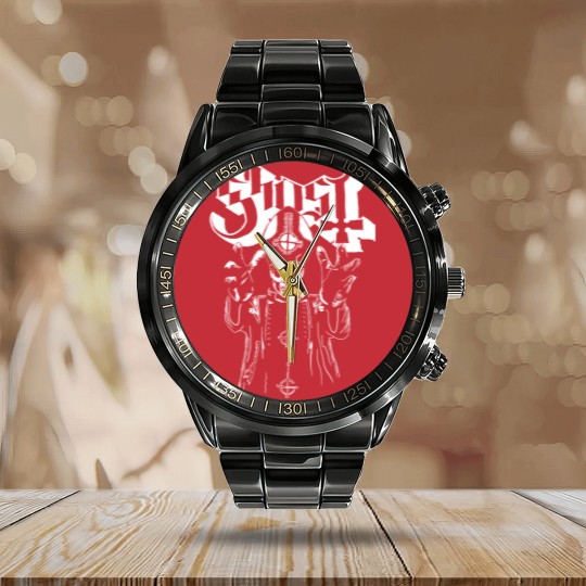 Discover vtg GHOST band Calendar Steel Band Watch