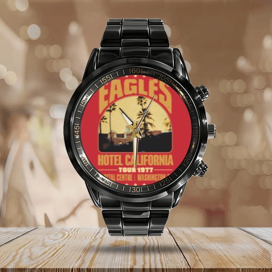 Discover Eagles Hotel California Calendar Steel Band Watch