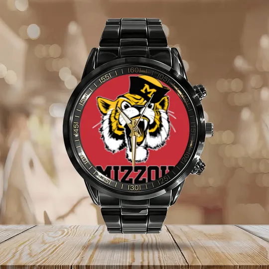 Discover Vintage 60's Truman the Missouri Tiger Mascot - Missouri - Calendar Steel Band Watch