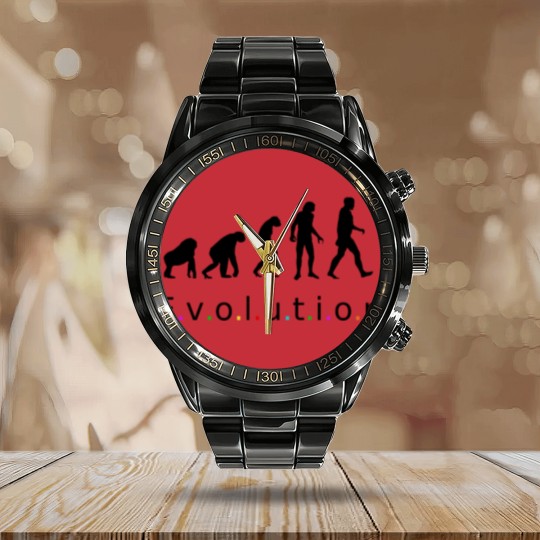 Discover Evolution, Homo Sapiens Calendar Steel Band Watch