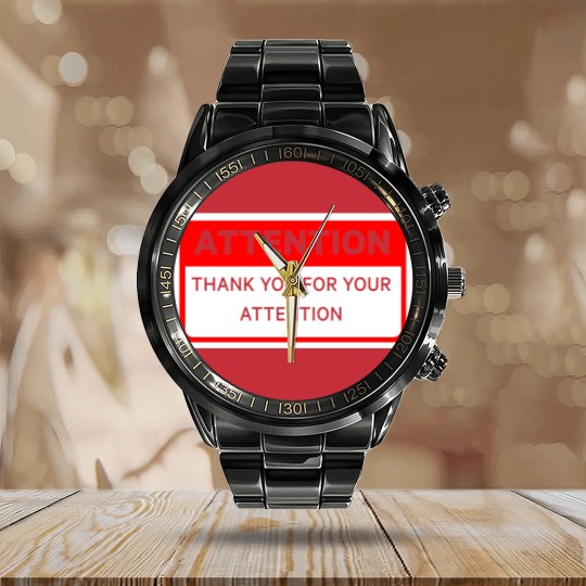 Discover Attention Thank You For Your Attention Calendar Steel Band Watch
